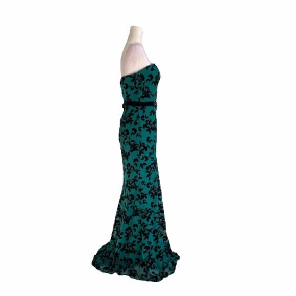 City Triangles Green Black Strapless Mermaid Formal Gown Dress Size 9 Junior NEW - Picture 4 of 14